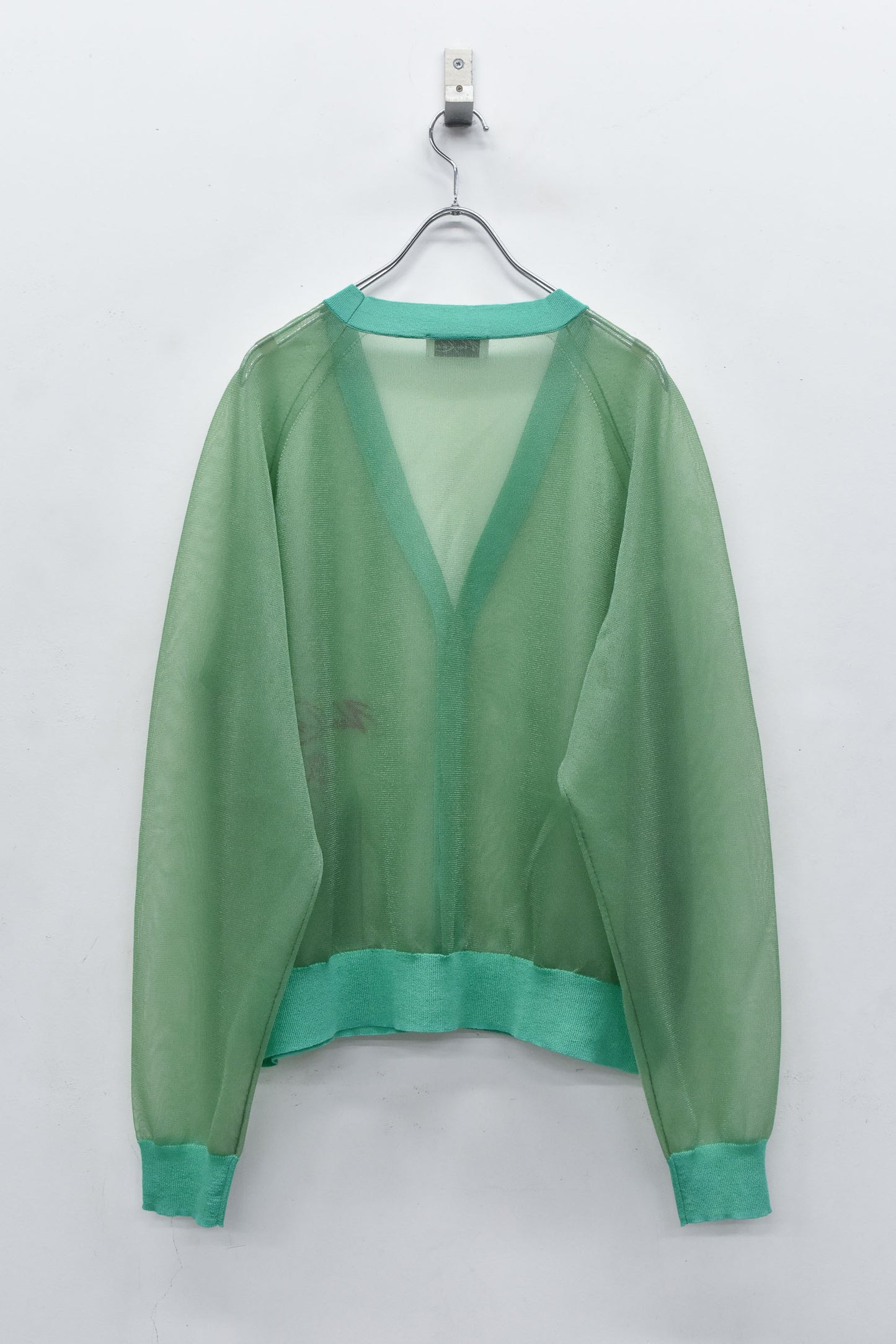 NewRose / Sheer Knit Cardigan Airbrush - PALE GREEN