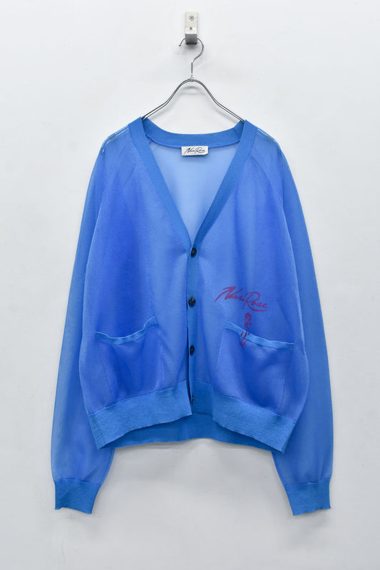 NewRose / Sheer Knit Cardigan Airbrush - SKY BLUE