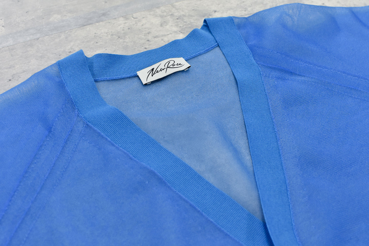 NewRose / Sheer Knit Cardigan Airbrush - SKY BLUE