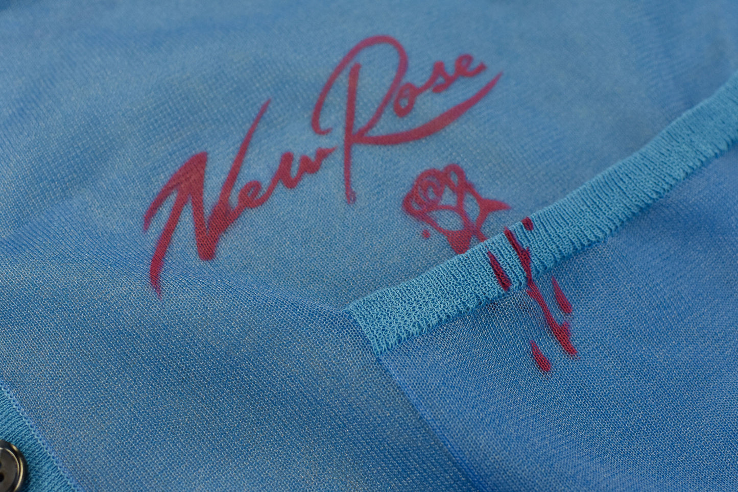 NewRose / Sheer Knit Cardigan Airbrush - SKY BLUE