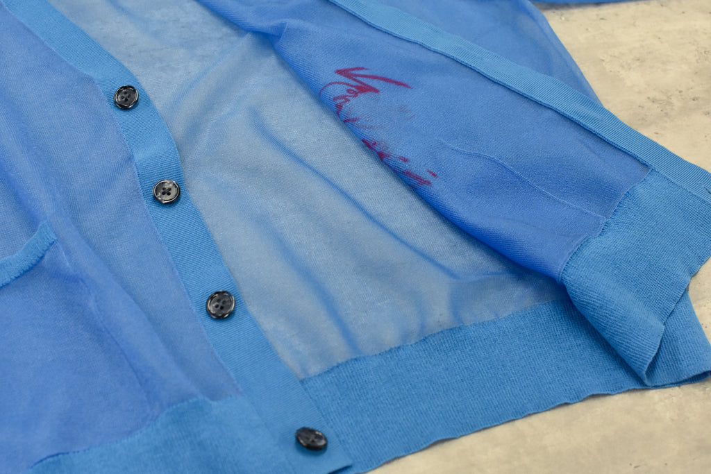 NewRose / Sheer Knit Cardigan Airbrush - SKY BLUE