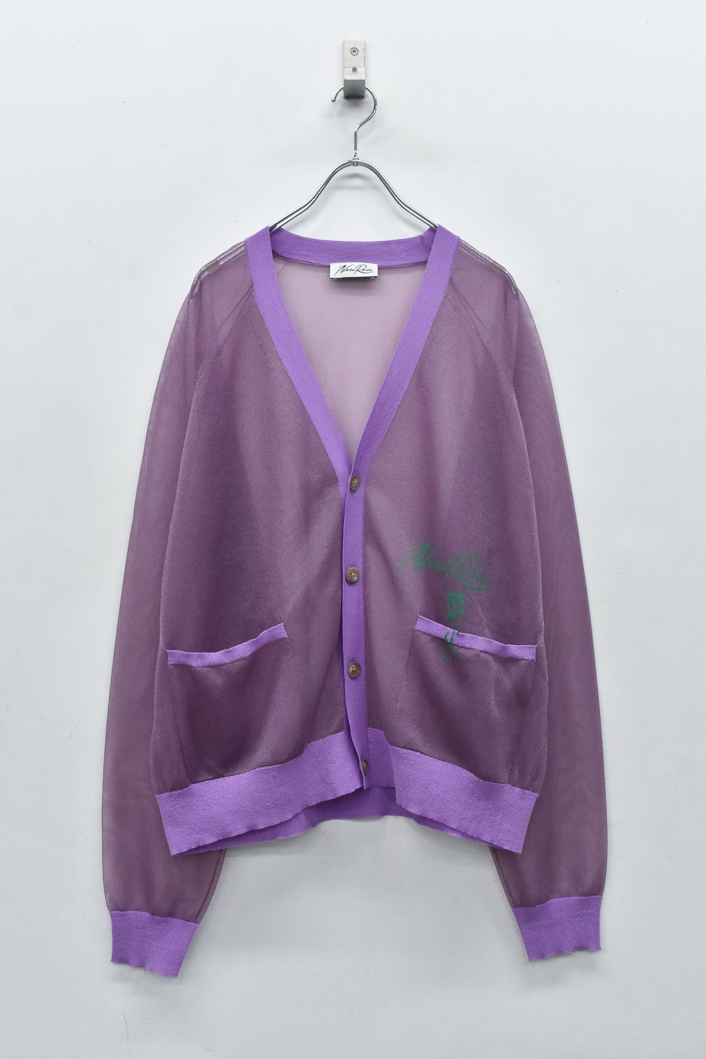 NewRose / Sheer Knit Cardigan Airbrush - ROSE PINK