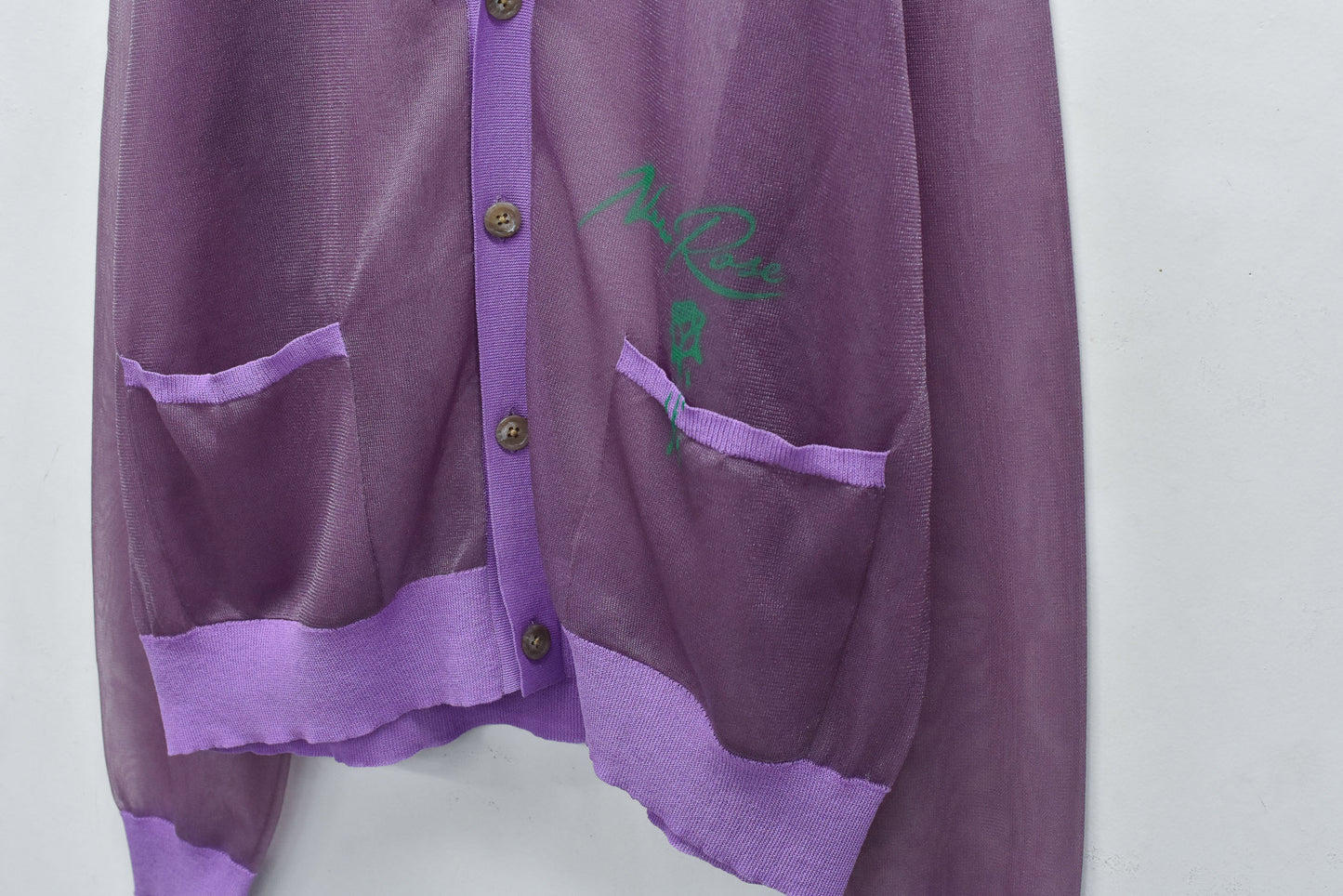 NewRose / Sheer Knit Cardigan Airbrush - ROSE PINK