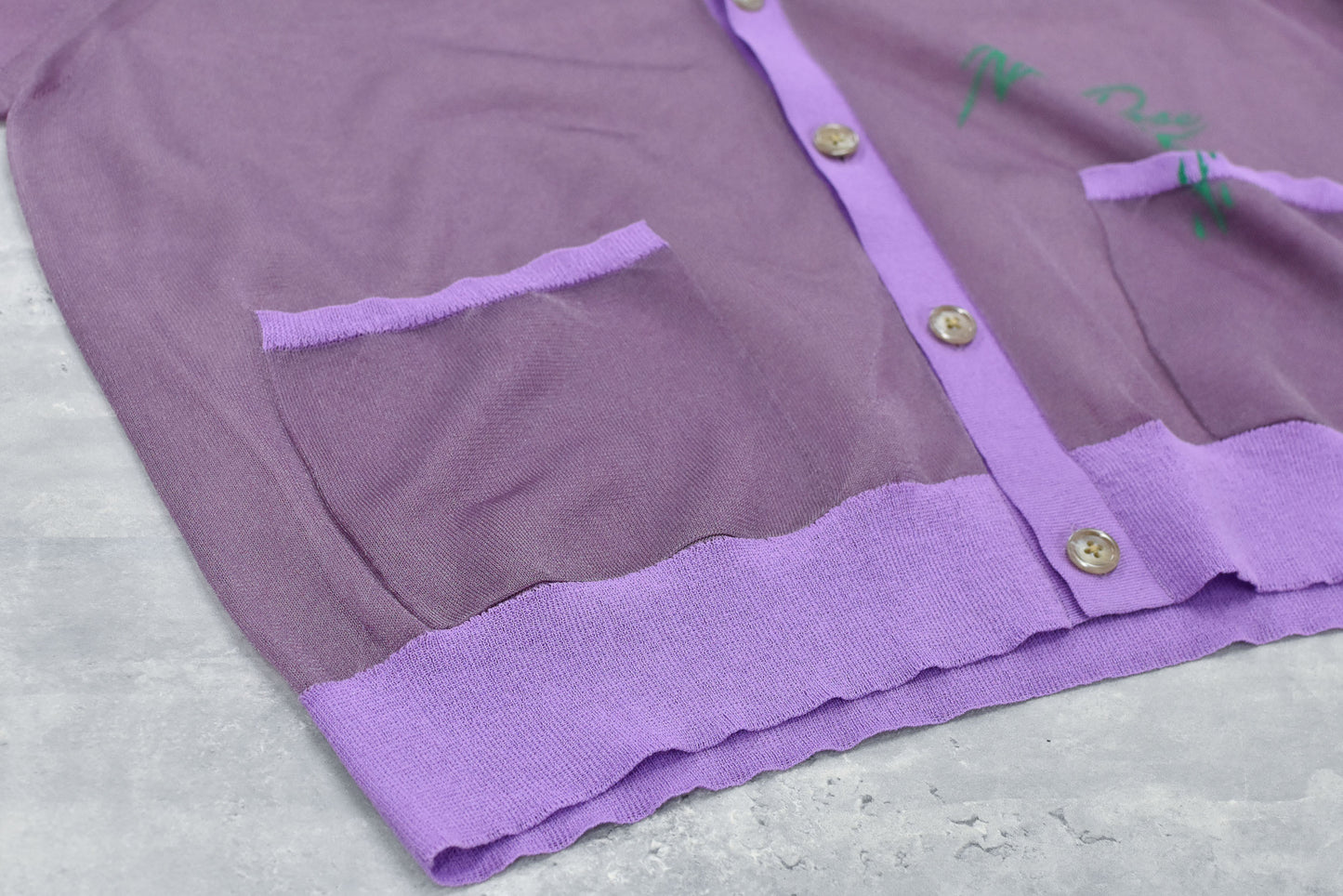 NewRose / Sheer Knit Cardigan Airbrush - ROSE PINK