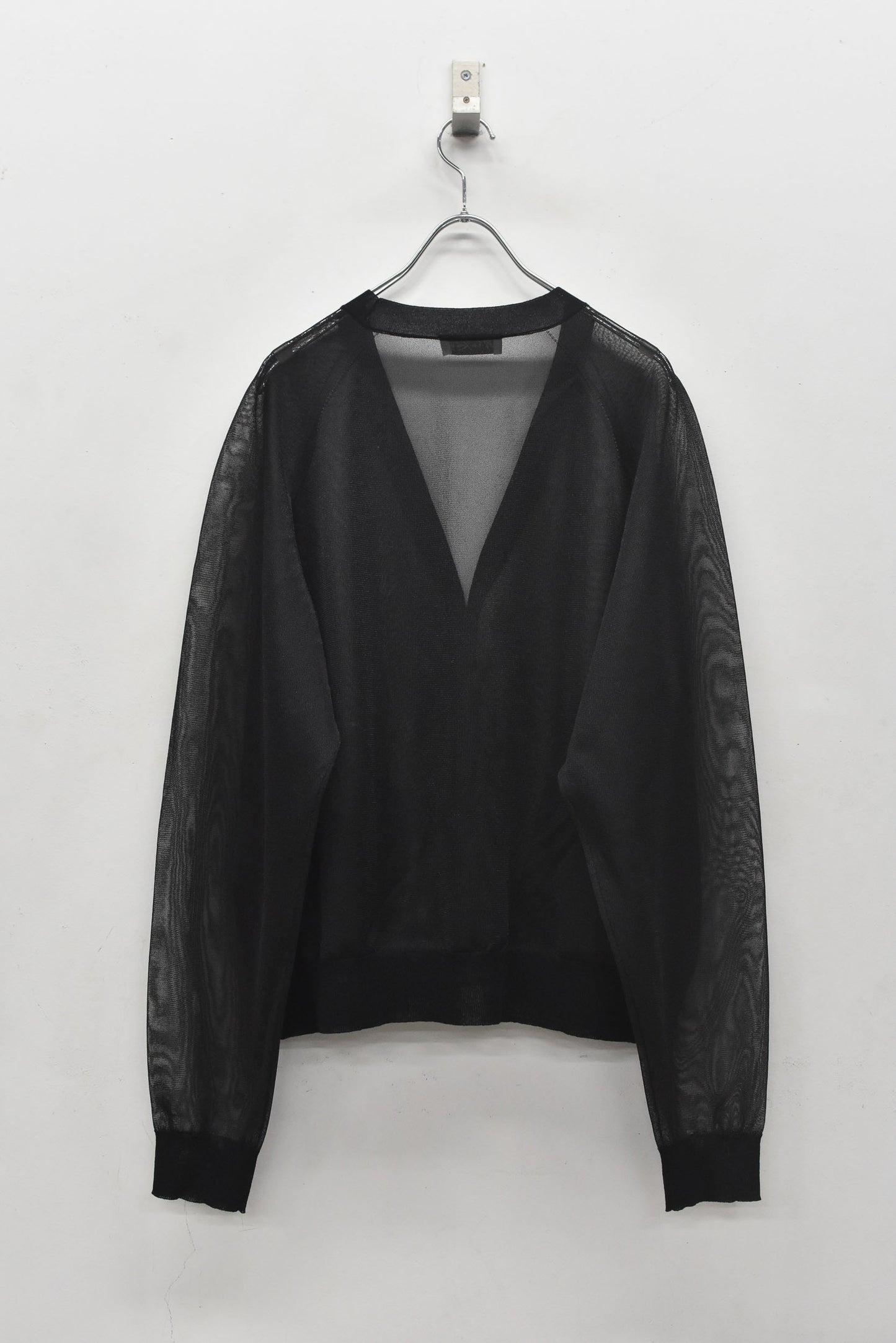 NewRose / Sheer Knit Cardigan Airbrush - BLACK