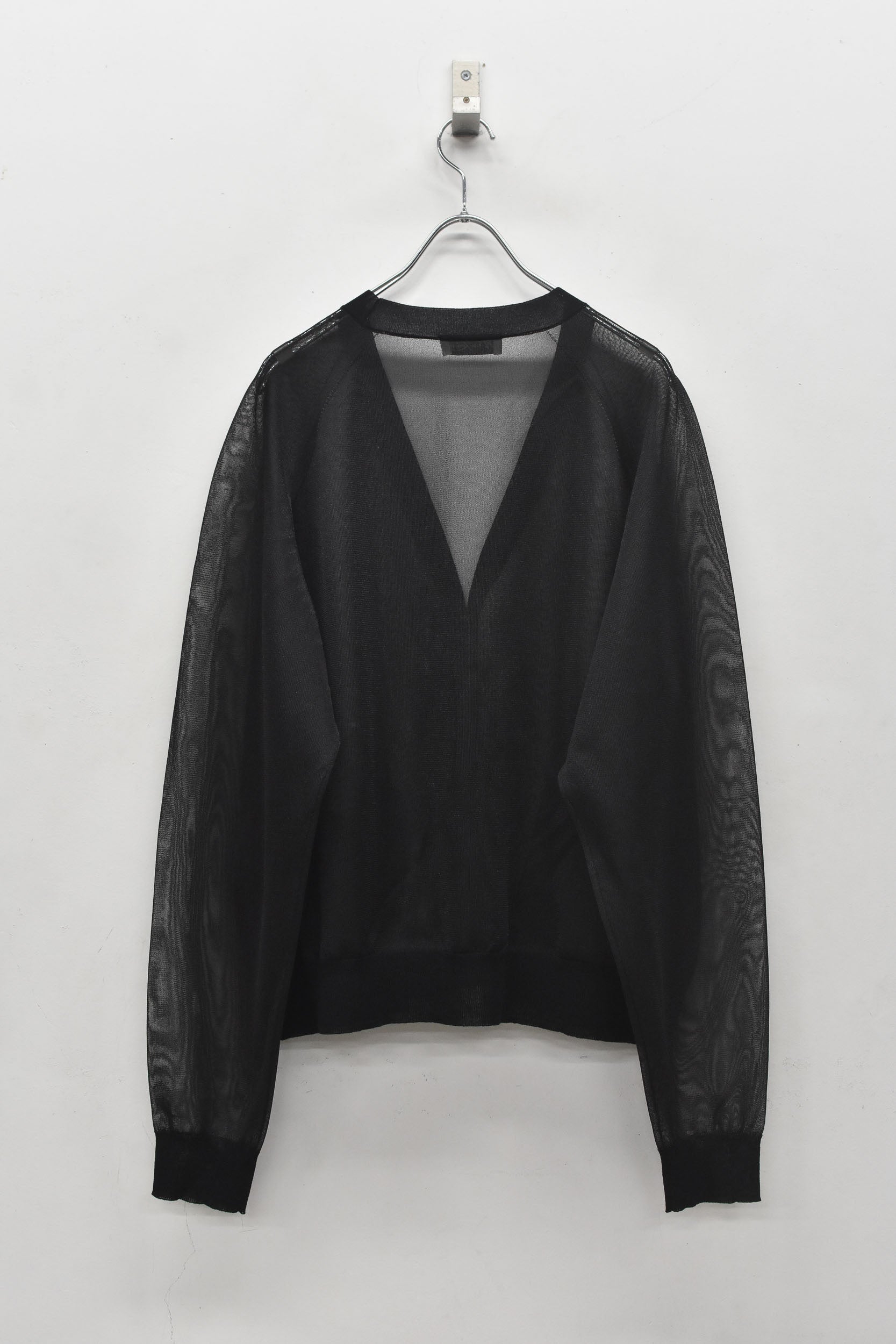 NewRose / Sheer Knit Cardigan Airbrush - BLACK