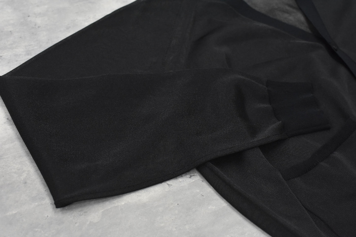 NewRose / Sheer Knit Cardigan Airbrush - BLACK