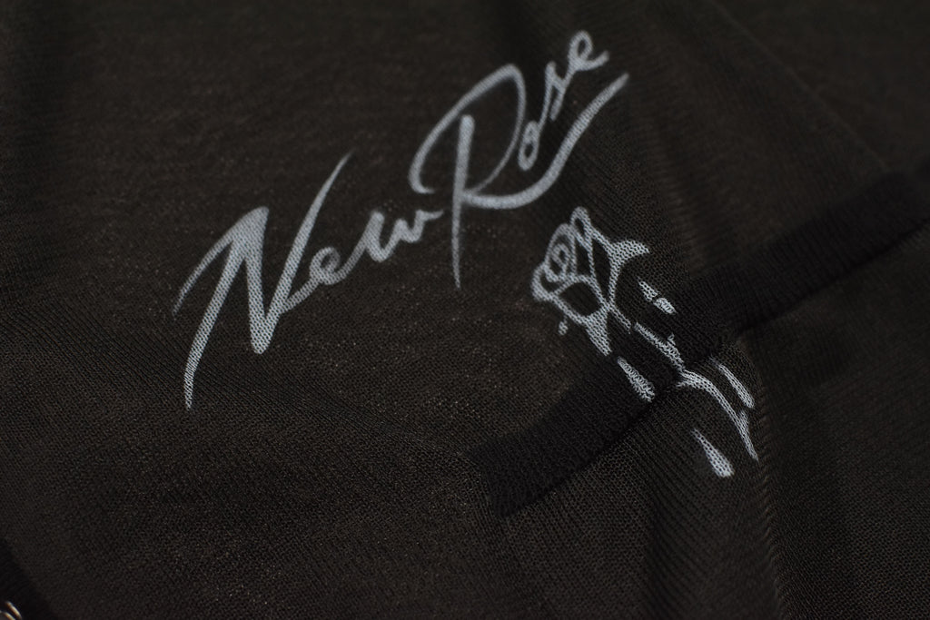 NewRose / Sheer Knit Cardigan Airbrush - BLACK