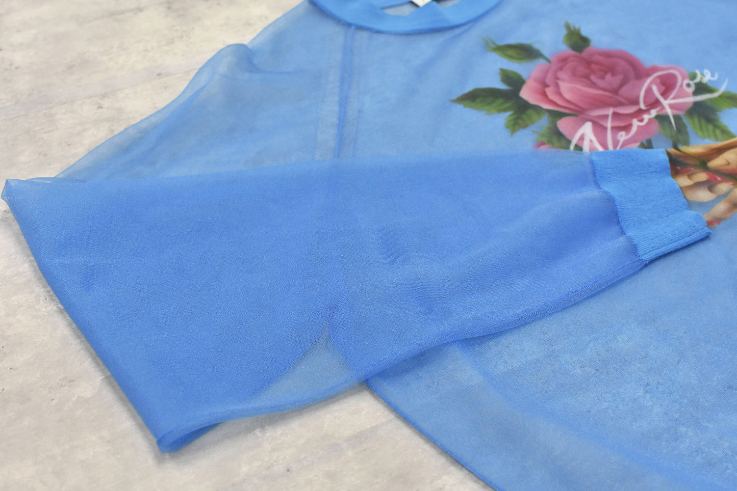 NewRose / Sheer Knit Pullover - SKY BLUE