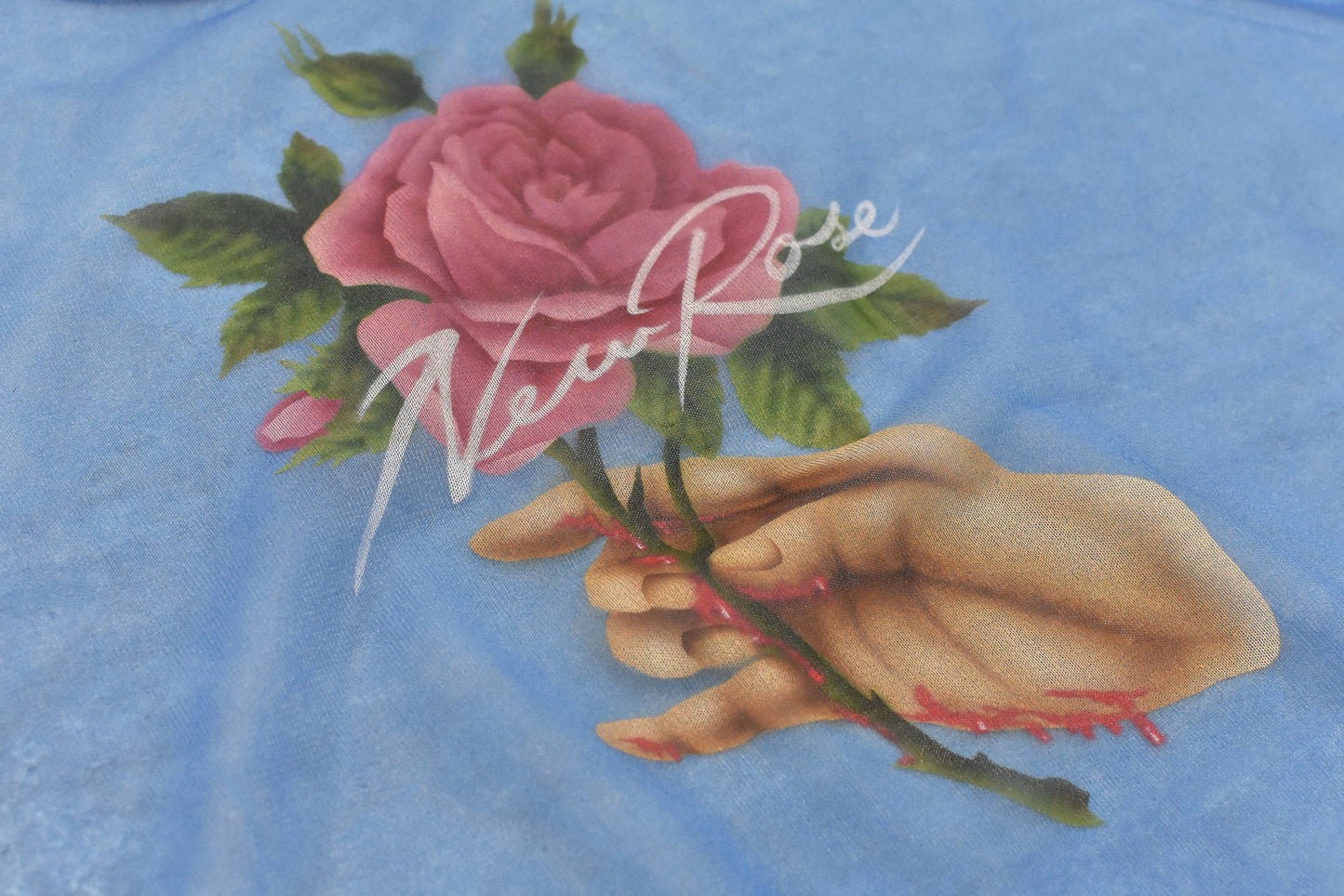 NewRose / Sheer Knit Pullover - SKY BLUE