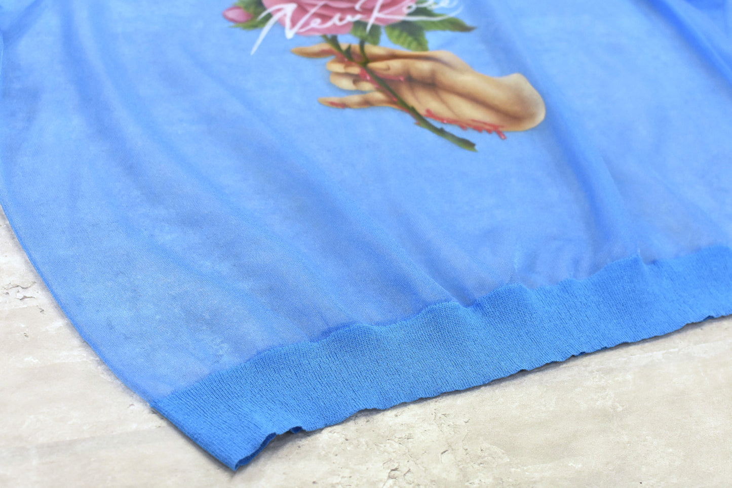 NewRose / Sheer Knit Pullover - SKY BLUE