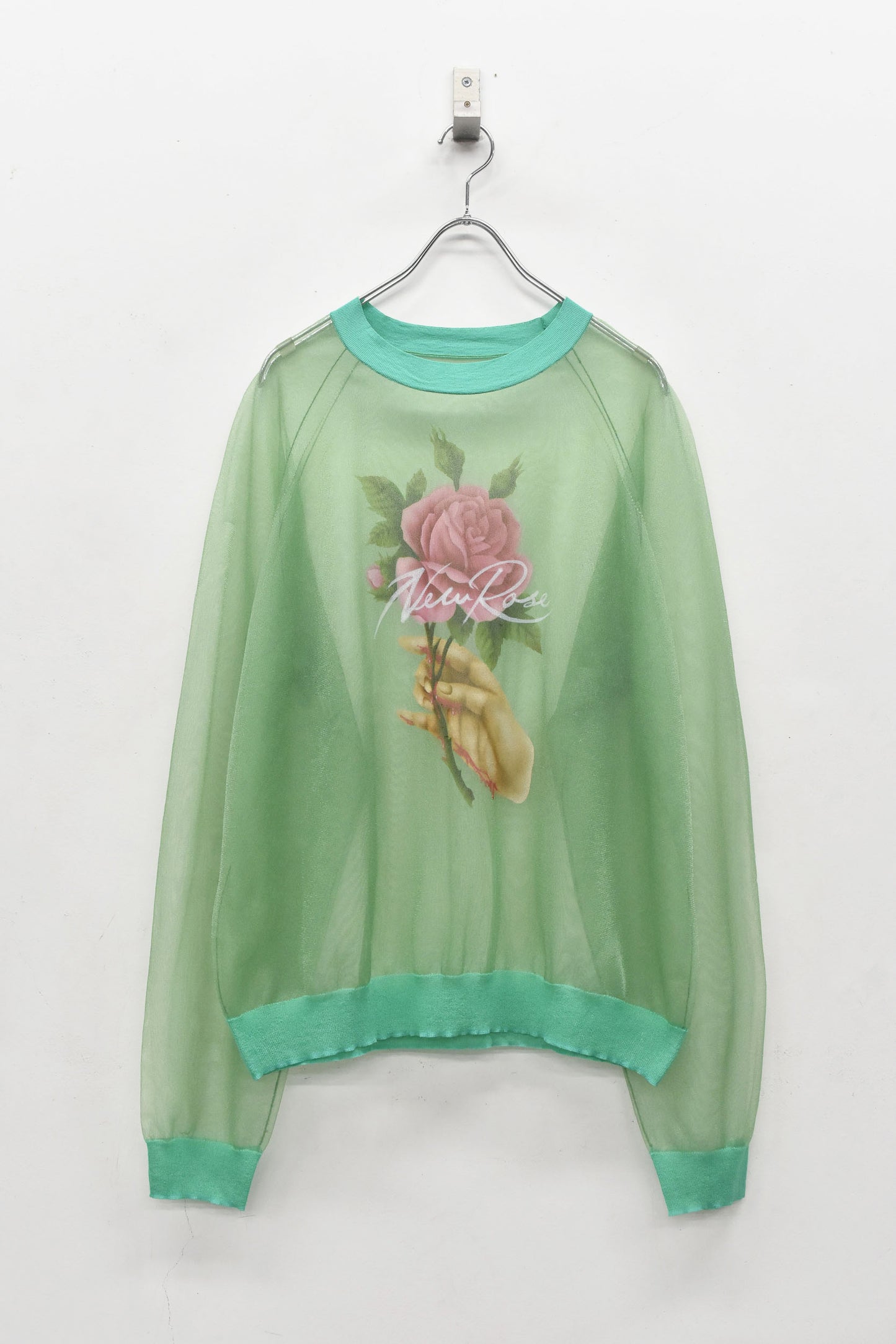 NewRose / Sheer Knit Pullover - PEAL GREEN