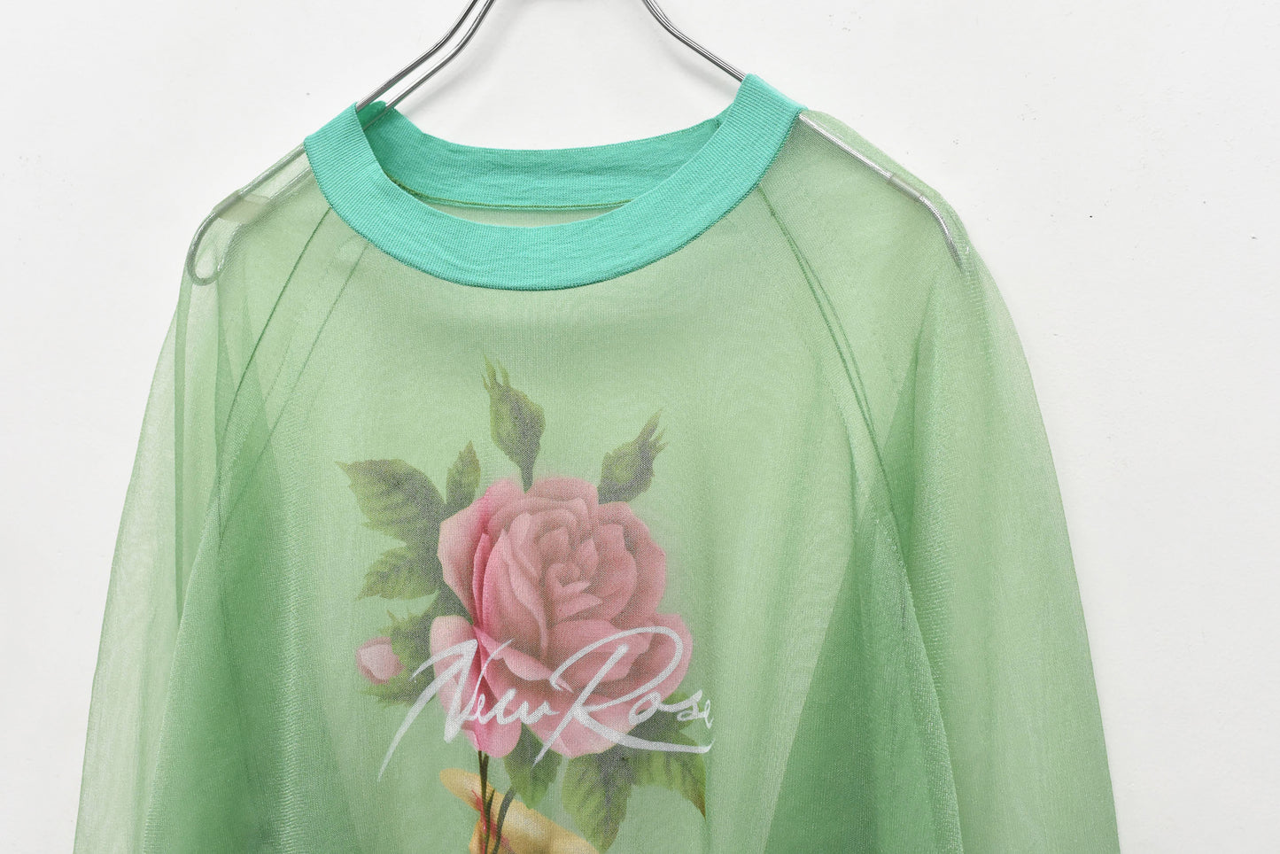 NewRose / Sheer Knit Pullover - PEAL GREEN