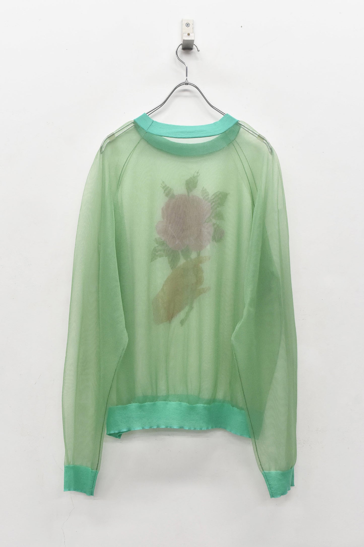 NewRose / Sheer Knit Pullover - PEAL GREEN