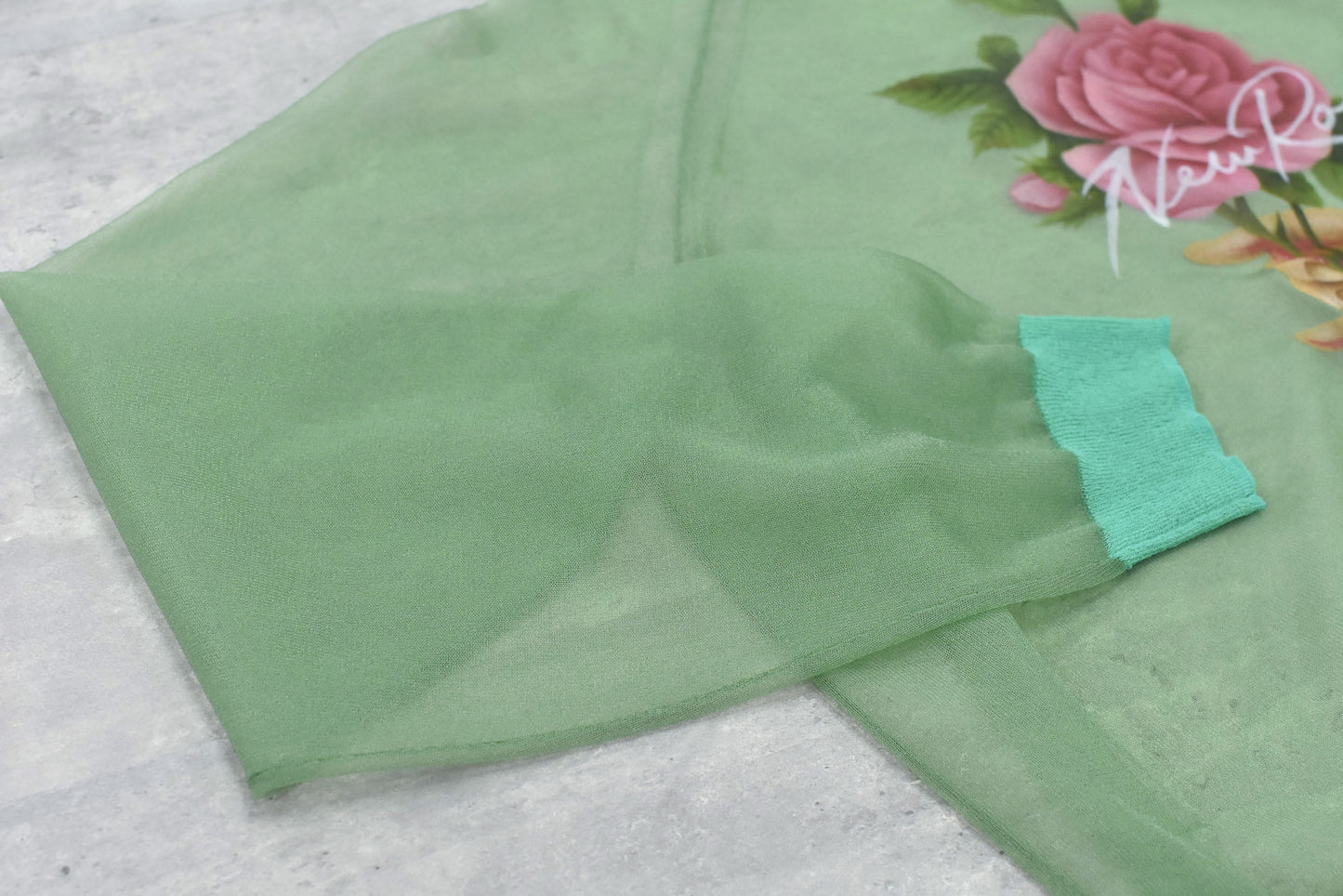 NewRose / Sheer Knit Pullover - PEAL GREEN
