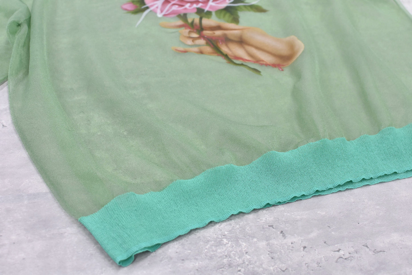 NewRose / Sheer Knit Pullover - PEAL GREEN