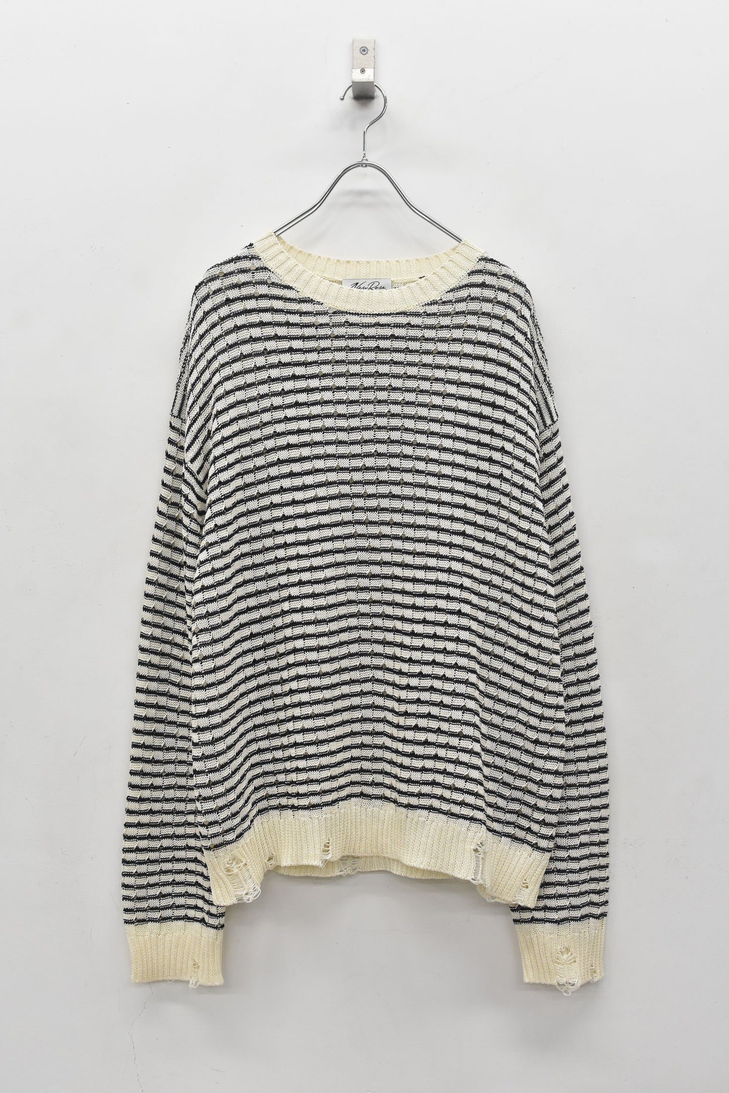 NewRose / Links Knitting Destroy Pullover - OFF WHITE*BLACK