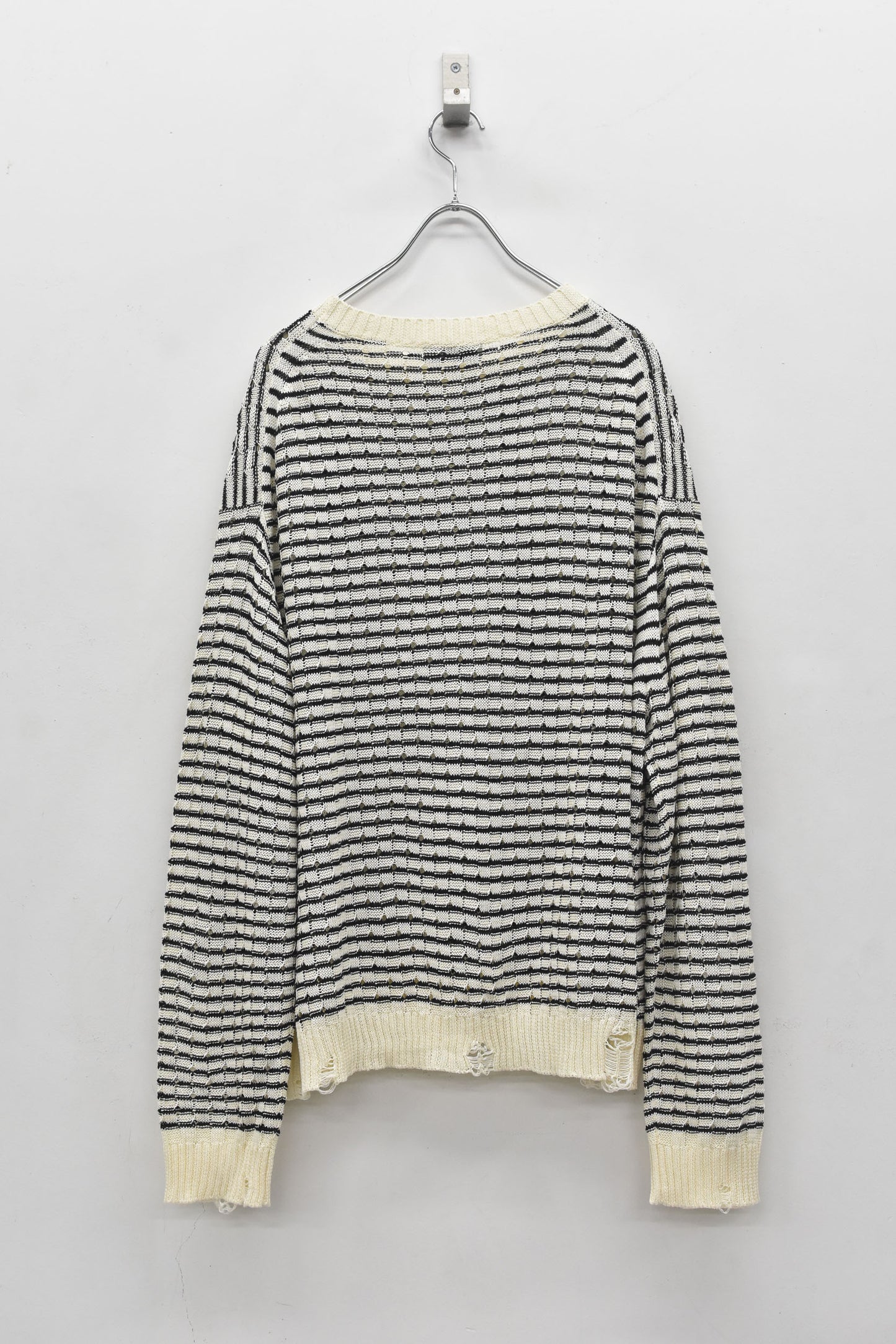 NewRose / Links Knitting Destroy Pullover - OFF WHITE*BLACK