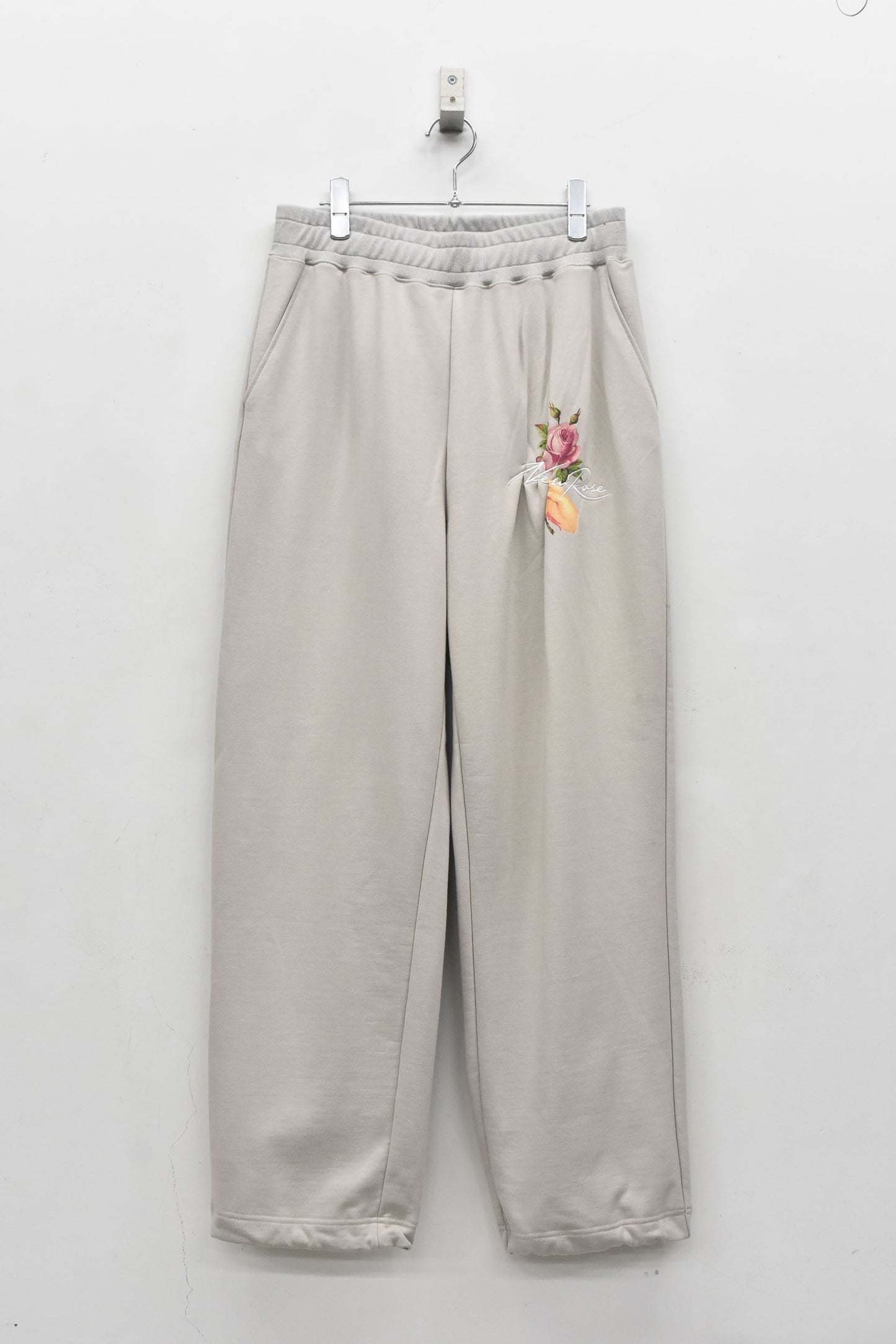 NewRose / Embroidery Wrinklework Sweatpants - GRAY