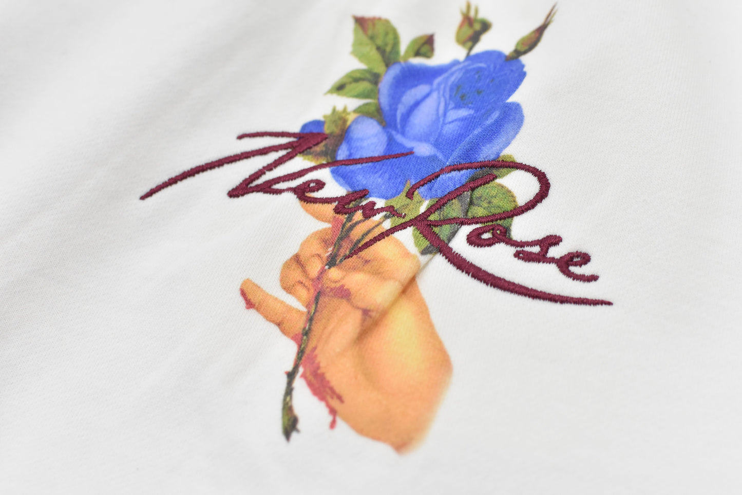 NewRose / Embroidery Wrinklework Sweatpants - WHITE