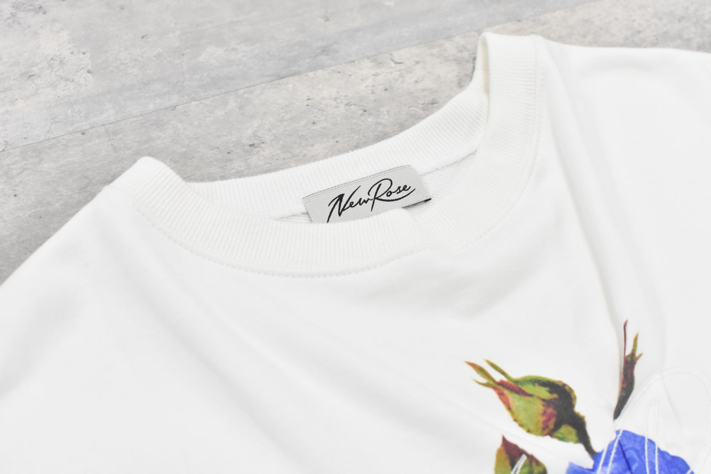 NewRose / Embroidery Wrinklework Sweatshirt - WHITE