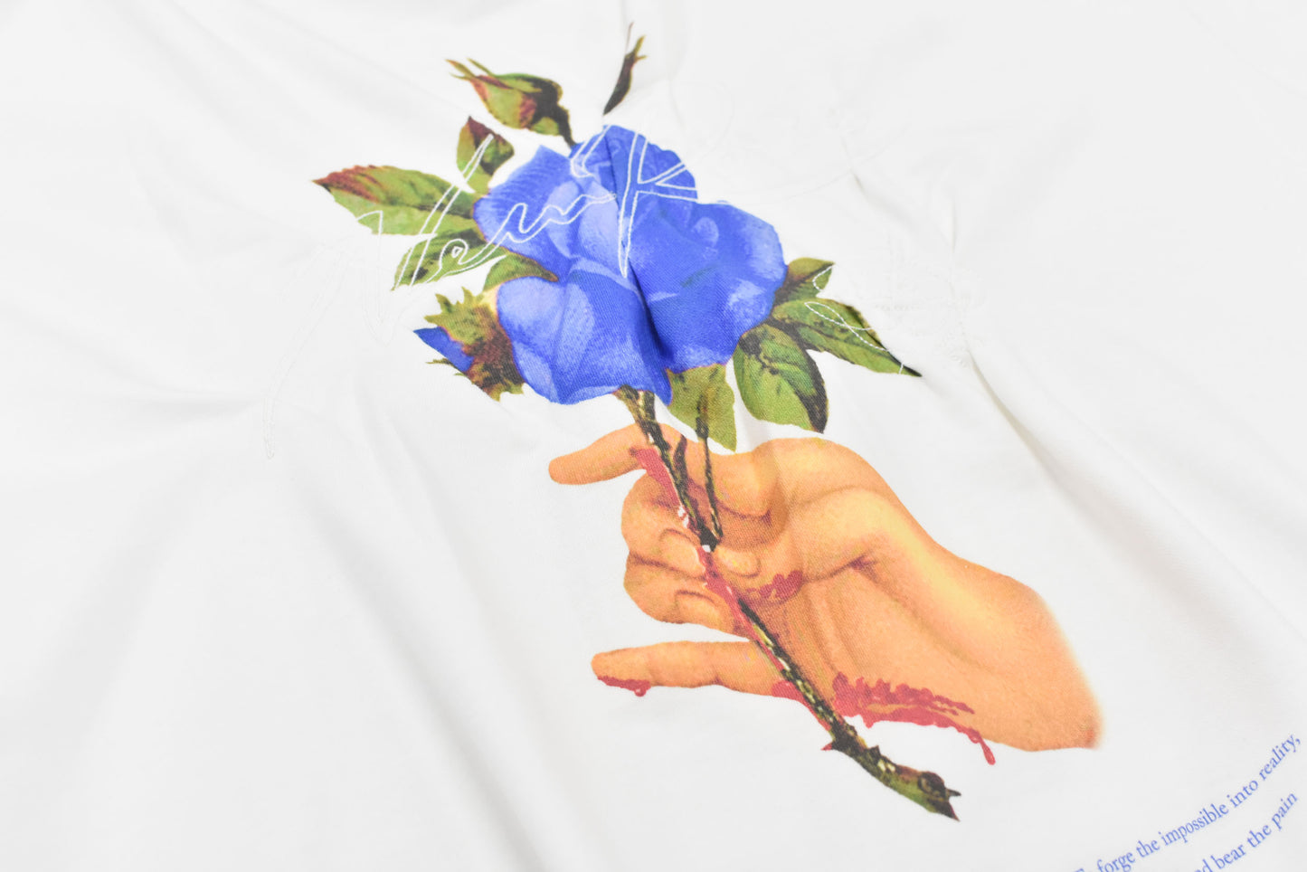 NewRose / Embroidery Wrinklework Sweatshirt - WHITE