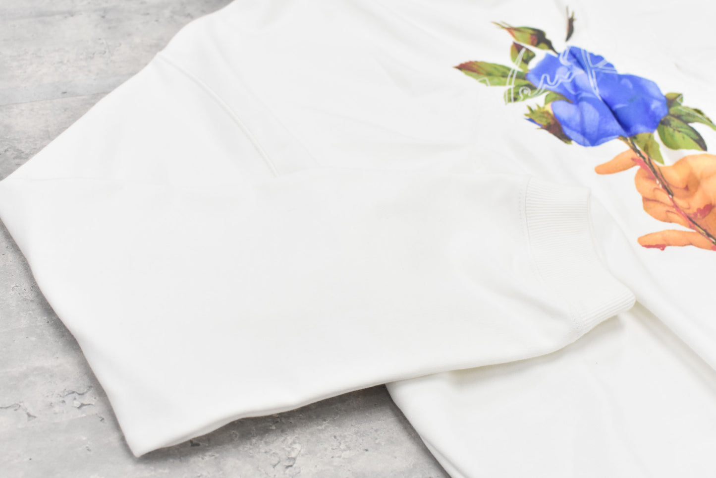 NewRose / Embroidery Wrinklework Sweatshirt - WHITE