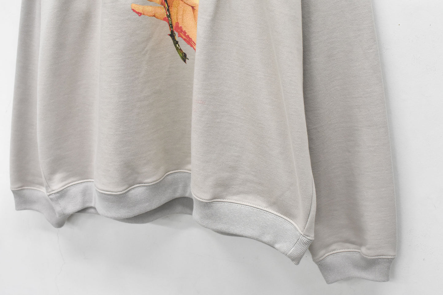 NewRose / Embroidery Wrinklework Sweatshirt - GRAY