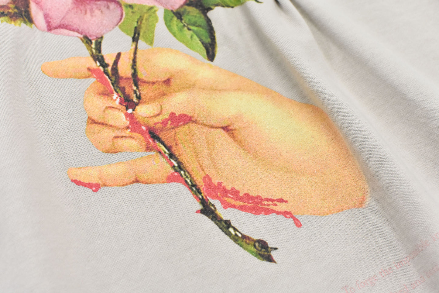 NewRose / Embroidery Wrinklework Sweatshirt - GRAY