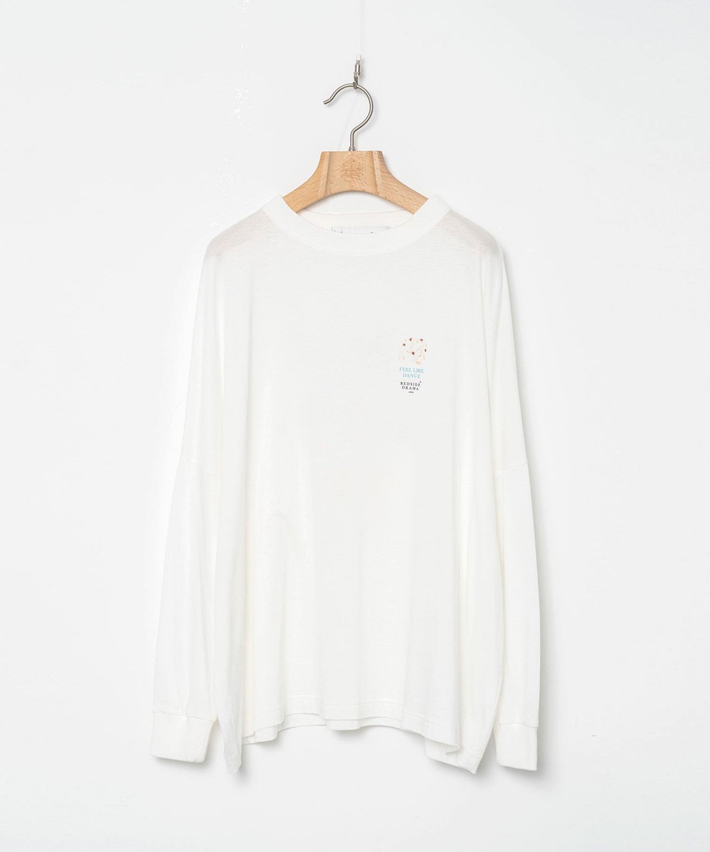 BEDSIDEDRAMA / OMNIDANCE Wide L/S Tee - WHITE