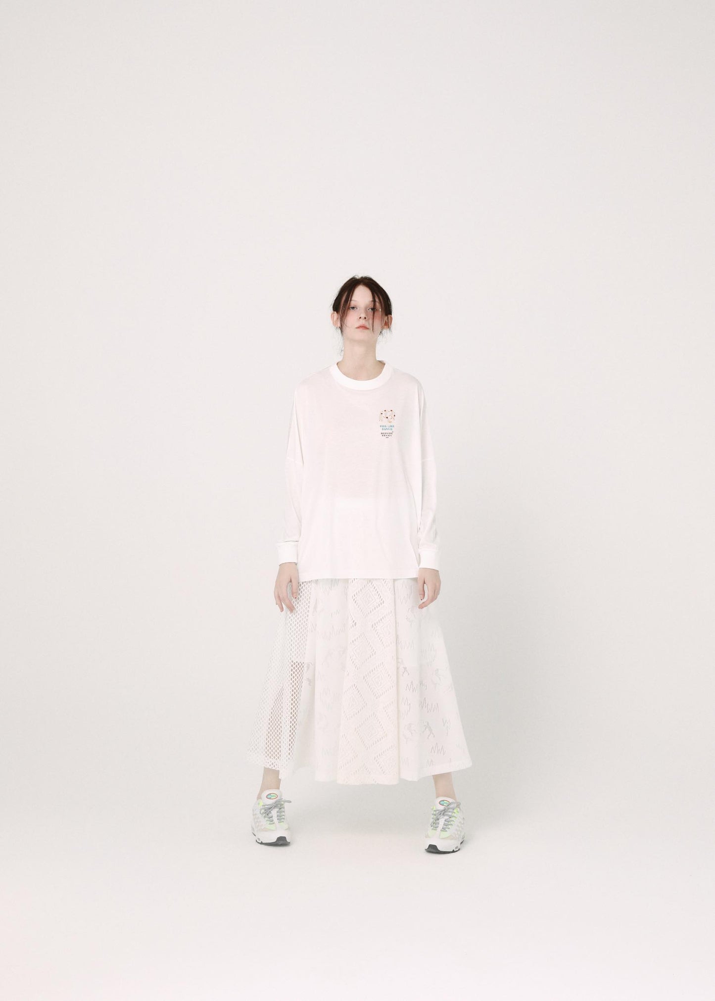 BEDSIDEDRAMA / OMNIDANCE Wide L/S Tee - WHITE