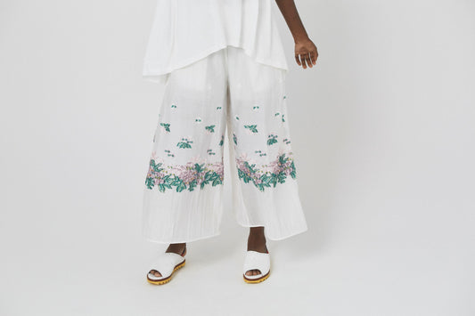 BEDSIDEDRAMA / Mosaic Garden Pants - WHITE