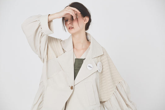 BEDSIDEDRAMA / Mixed Tutu Coat - NATURAL