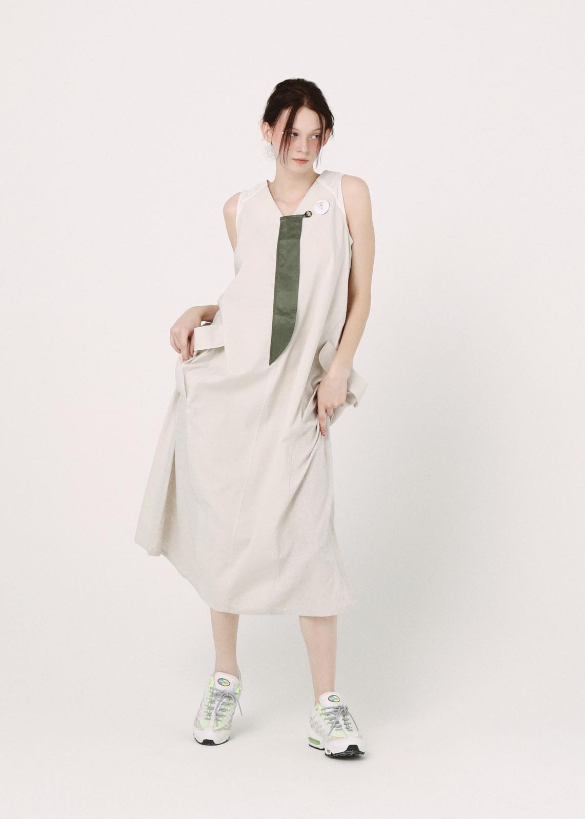 BEDSIDEDRAMA / Mixed Military Dress - NATURAL