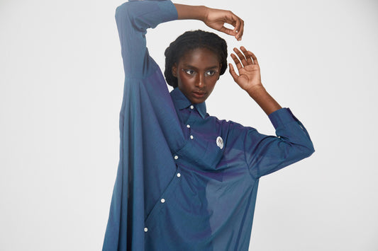 BEDSIDEDRAMA / Mirage Maxi Shirt - BLUE