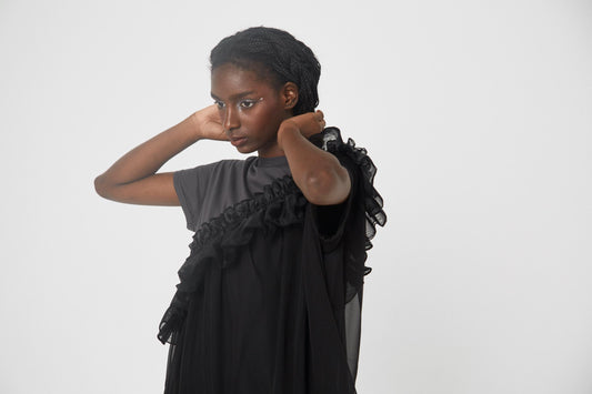 BEDSIDEDRAMA / Tutu Frill Tee Dress - BLACK