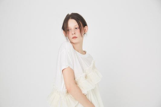 BEDSIDEDRAMA / Tutu Frill Tee Dress - WHITE