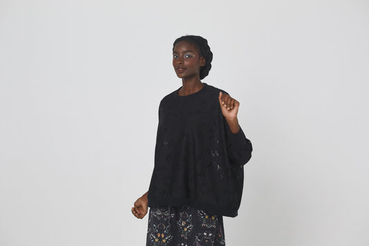 BEDSIDEDRAMA / Dancing Lace Pullover - BLACK