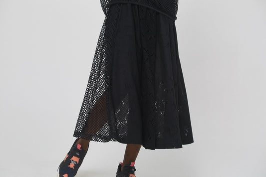 BEDSIDEDRAMA / Dancing Lace Culottes - BLACK