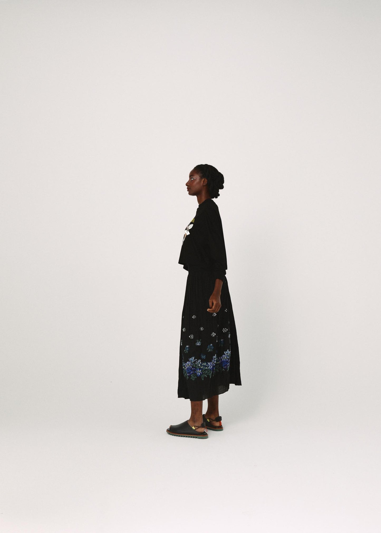 BEDSIDEDRAMA / NEO BALLERINA  Wide L/S Tee - BLACK