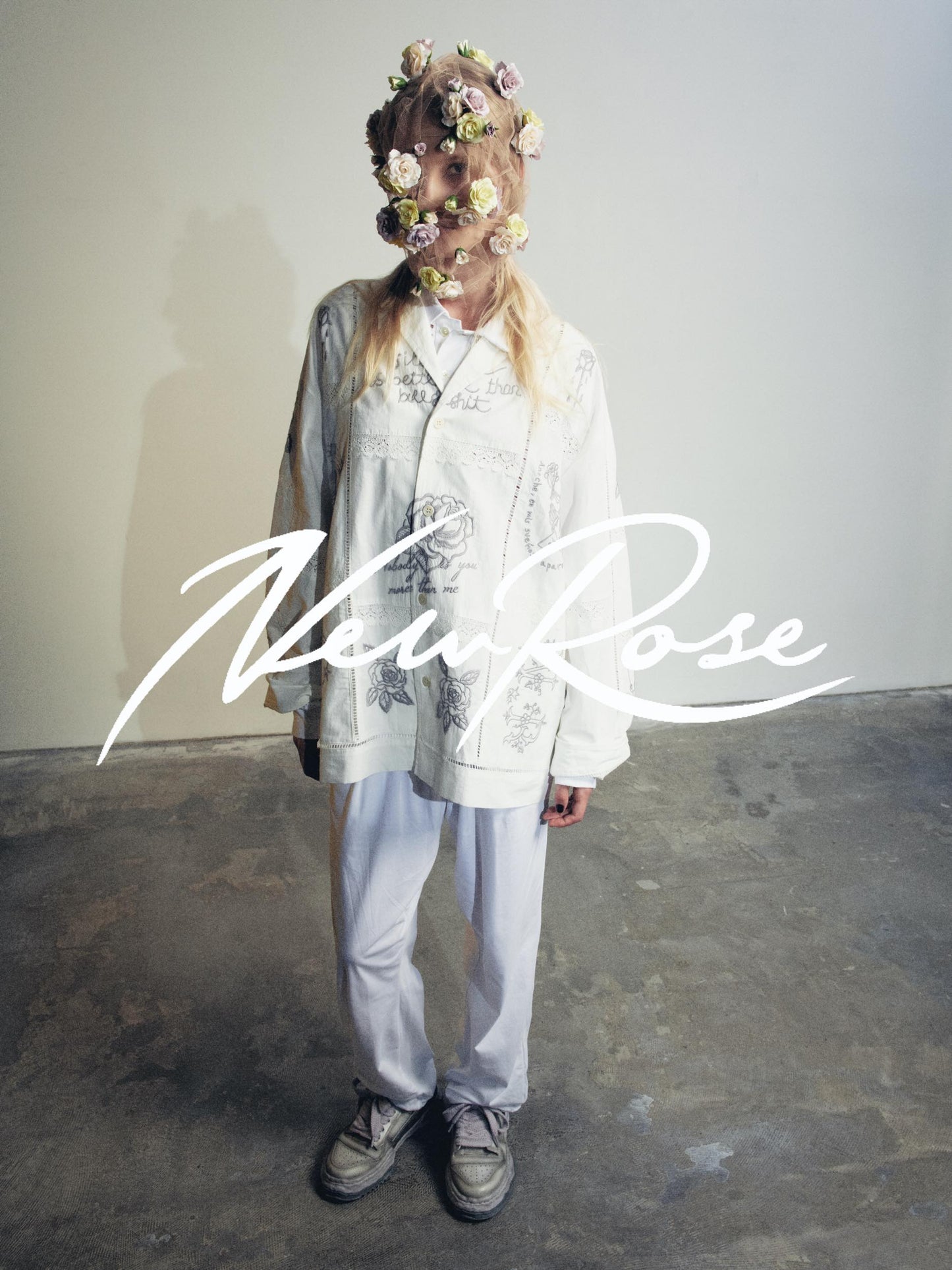 NewRose / Ladder Race×Embroidery Jacket - WHITE