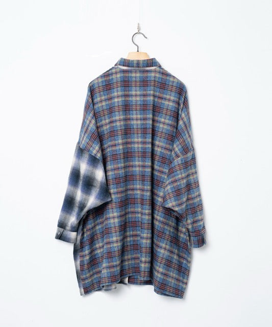 先行予約 STOF / Half flannel check big shirt