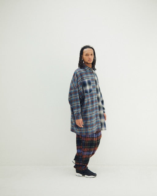 先行予約 STOF / Half flannel check big shirt