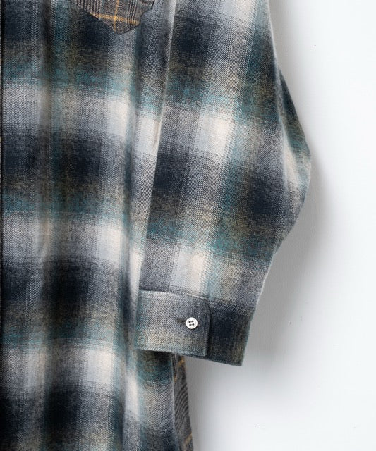 先行予約 STOF / Half flannel check big shirt