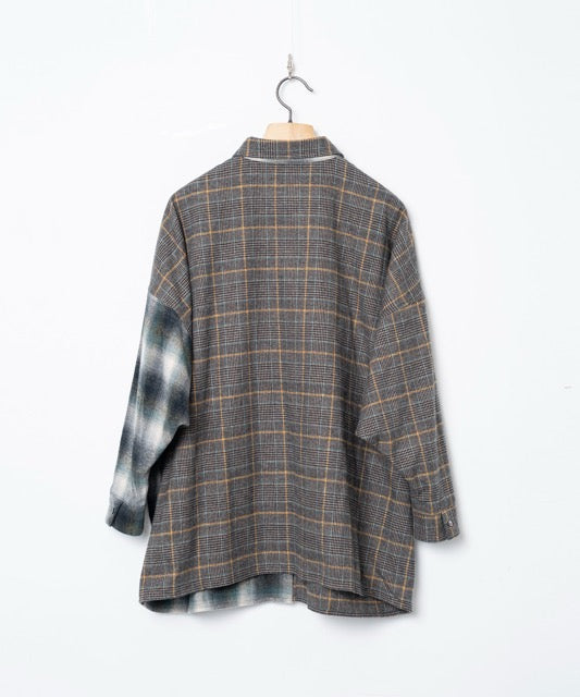 先行予約 STOF / Half flannel check big shirt