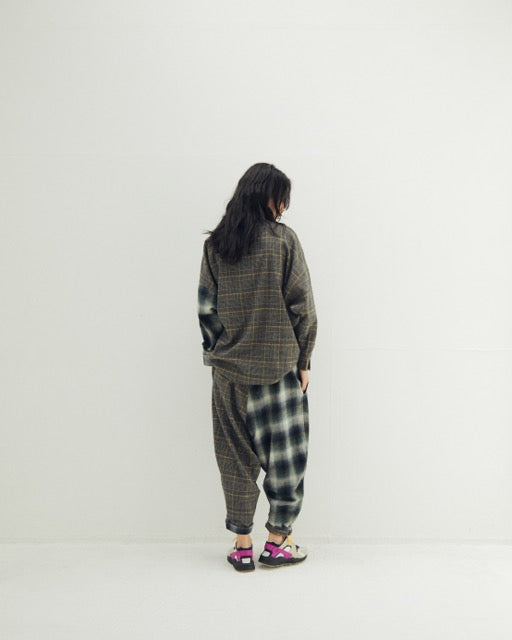 先行予約 STOF / Half flannel check big shirt