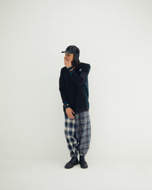先行予約 STOF / Half flannel check Wide Pants