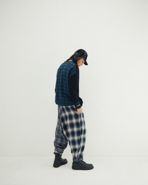 先行予約 STOF / Half flannel check Wide Pants