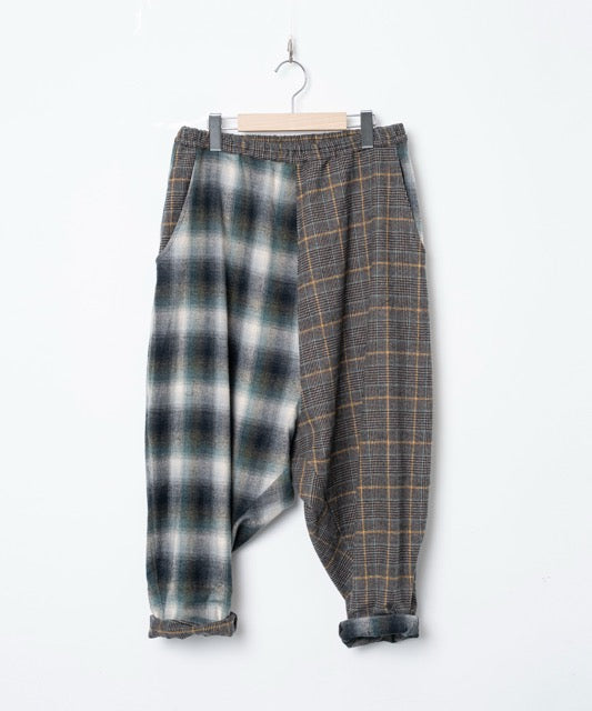 先行予約 STOF / Half flannel check Wide Pants