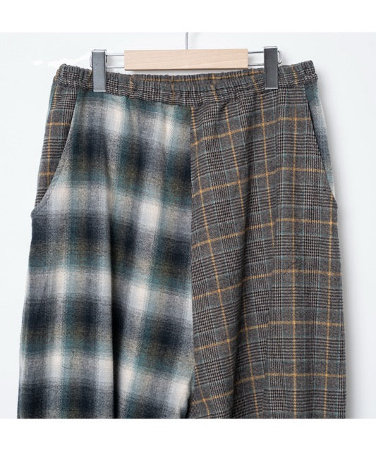 先行予約 STOF / Half flannel check Wide Pants